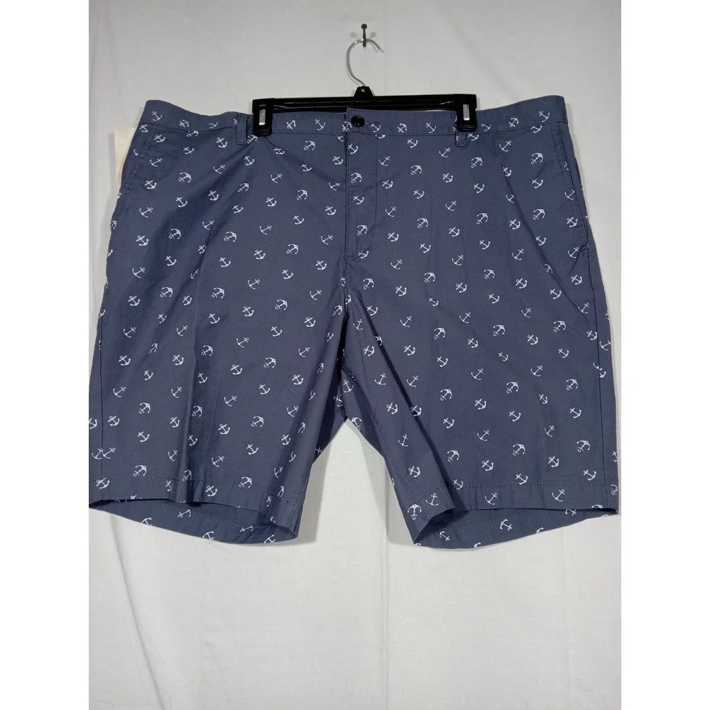 Dockers  Perfect Shorts Men's 44 Anchor Print Gray Smart Phone Pocket